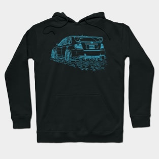 Subie Impreza WRX Stinkeye Lineart Blueprint Hoodie